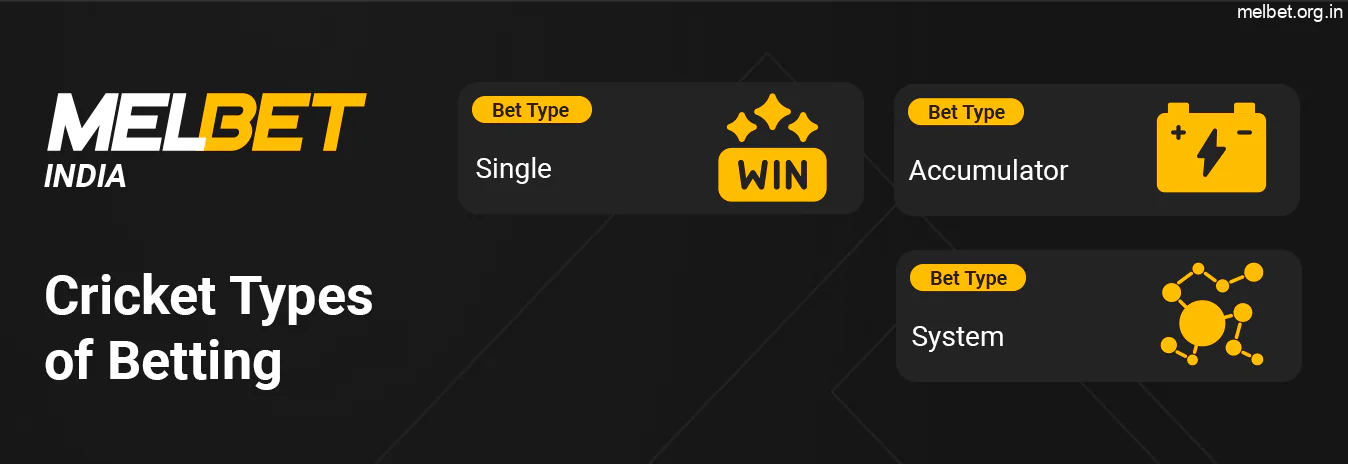 Cricket Types of Betting at Melbet