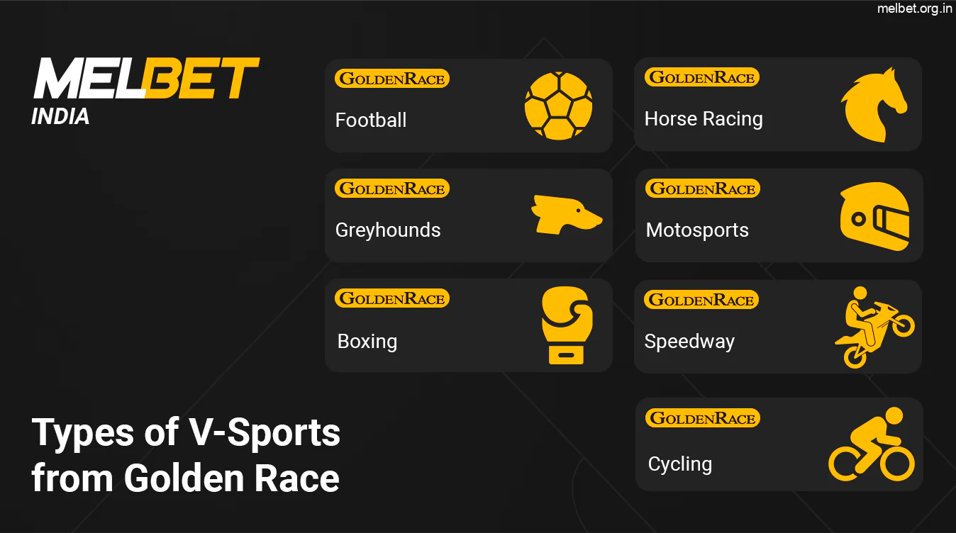 Types of Sports You can bet at Melbet Golden Race Virtual Sports Category